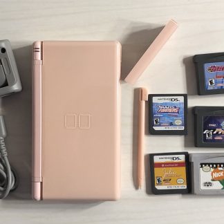 Nintendo DS Lite (Pink) with charger, stylus & 8 games