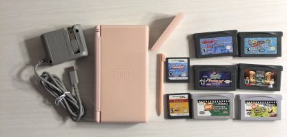 Nintendo DS Lite (Pink) with charger, stylus & 8 games