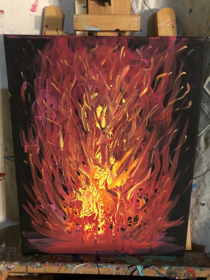 Face N The Flames - painting by StreamDL